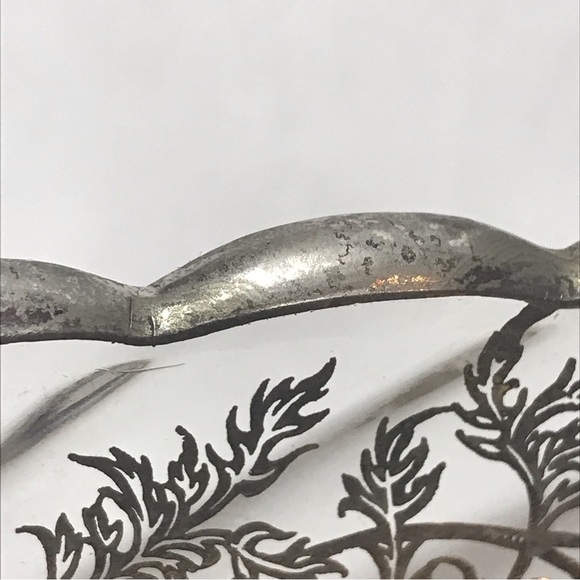 Sterling on Crystal Flanders Flowers Serving Dish Silver City Vtg Deco - Picture 7 of 7